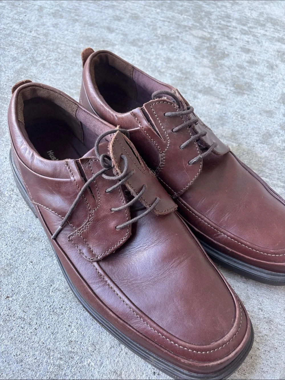 Hush Puppies Men's Dark Brown Leather Lace-Up Derby